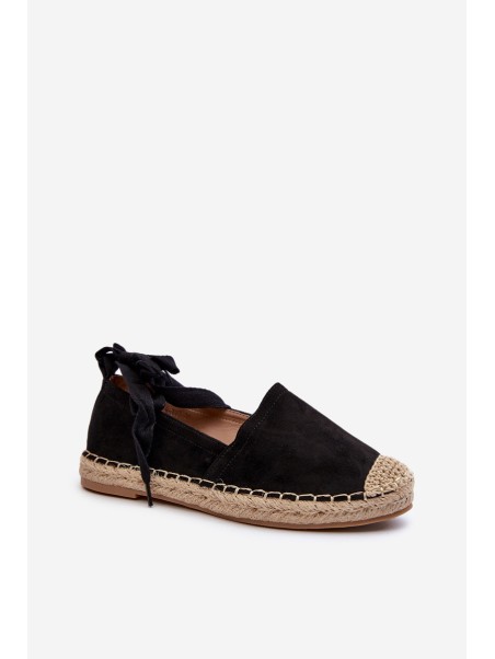 Tied Suede Espadrilles Black Ismanne