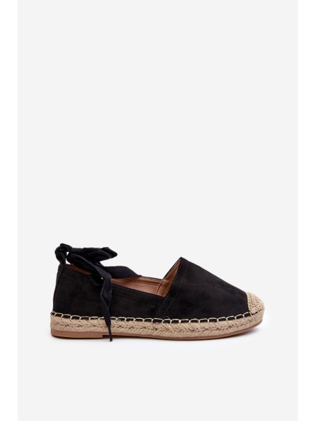 Tied Suede Espadrilles Black Ismanne
