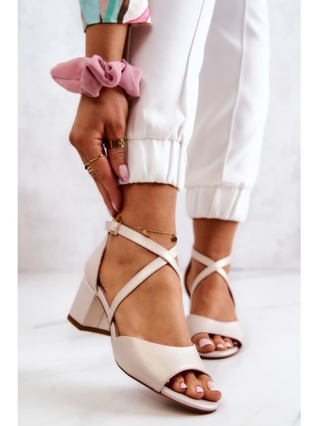 Women's Sandals On High Heel Sergio Leone SK825 Light Beige