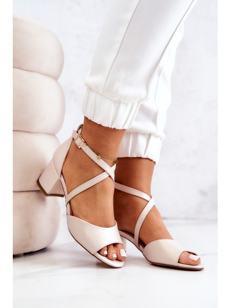 Women's Sandals On High Heel Sergio Leone SK825 Light Beige