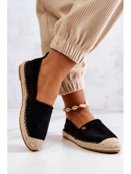Women's Suede Espadrilles Black Joaquin