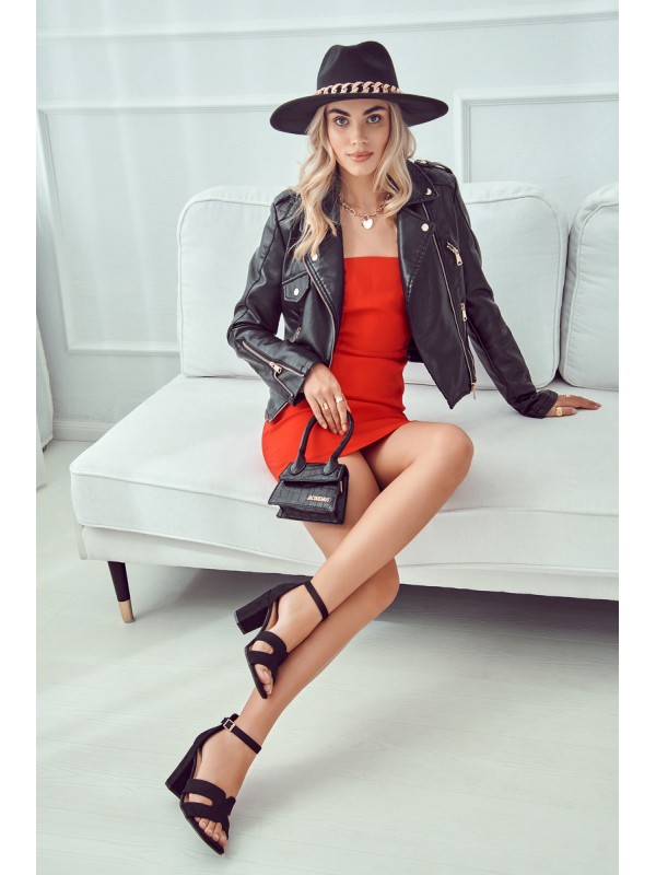 Fashionable Suede High Heels Sandals Black Aubrey
