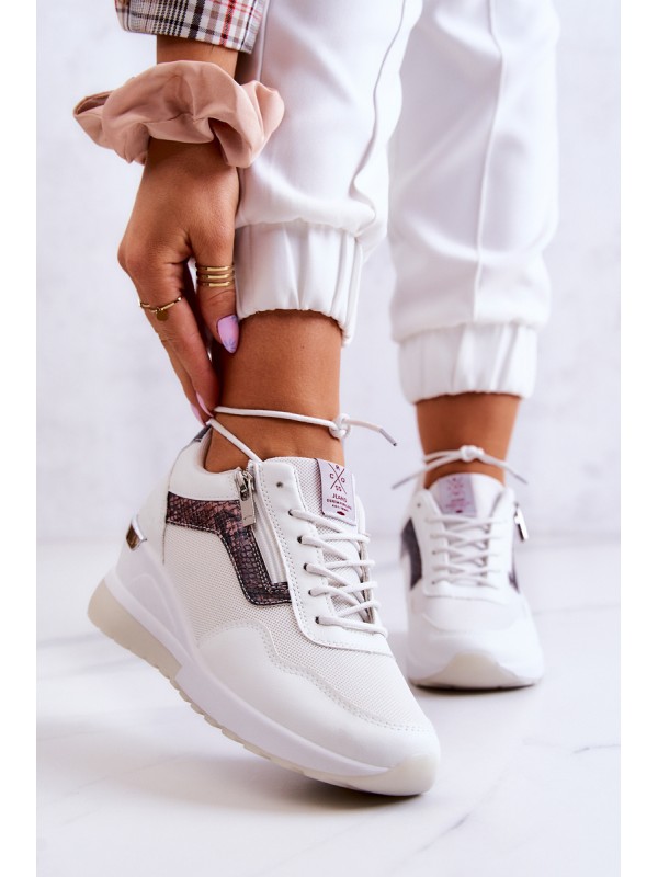 Women's Sneakers On Wedge Cross Jeans JJ2R4028C White