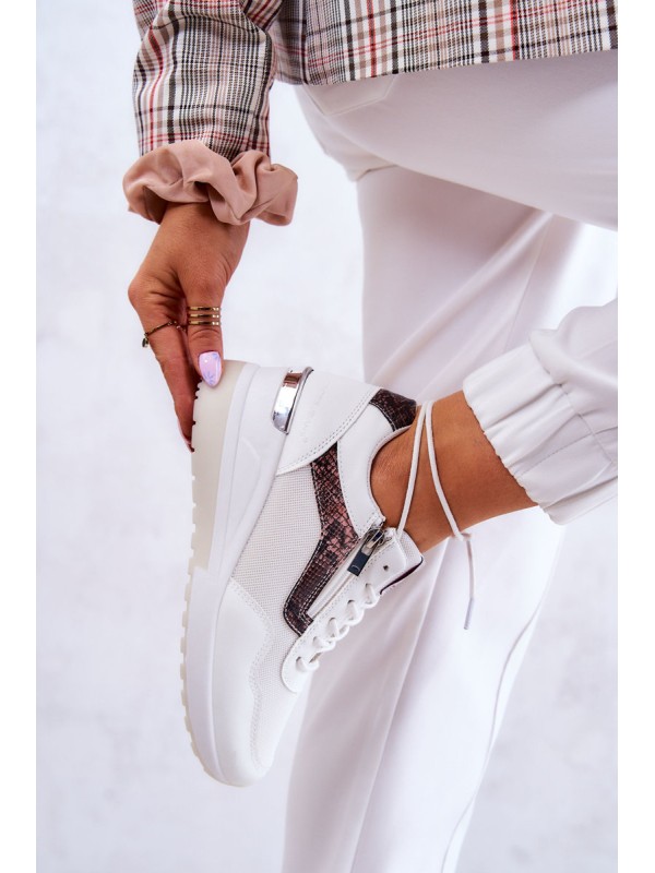Women's Sneakers On Wedge Cross Jeans JJ2R4028C White