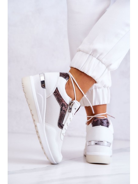 Women's Sneakers On Wedge Cross Jeans JJ2R4028C White