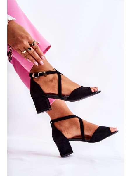 Women's Sandals On High Heel Sergio Leone SK825 Black