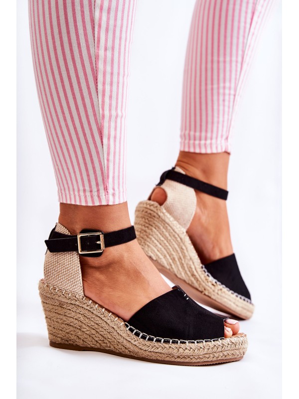 Comfortable Women's Sandals On Wedge Black Dellia