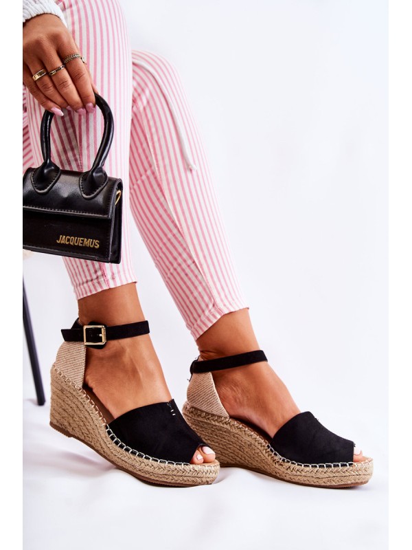 Comfortable Women's Sandals On Wedge Black Dellia