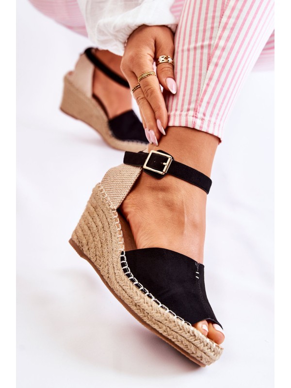 Comfortable Women's Sandals On Wedge Black Dellia