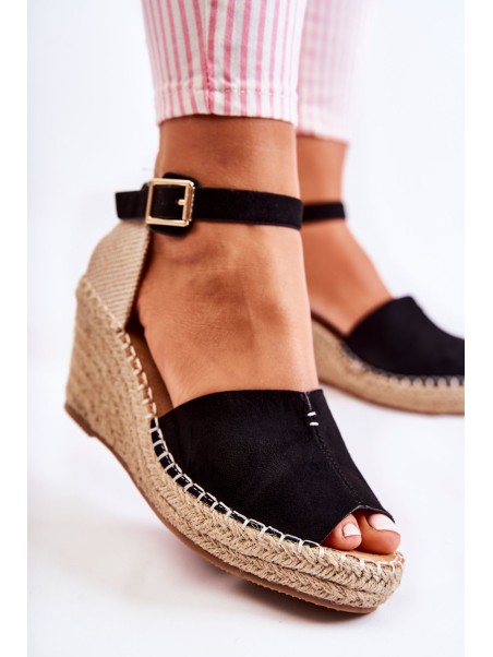 Comfortable Women's Sandals On Wedge Black Dellia