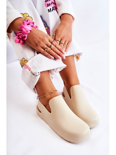 Fashionable Rubber Clogs Light beige Meriko