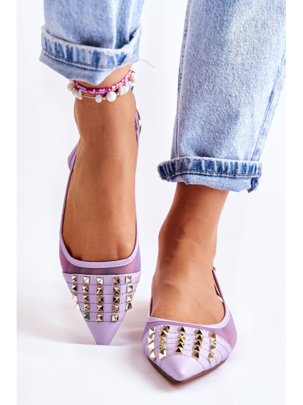Women's Ballerinas With Studs Purple Kinley 2