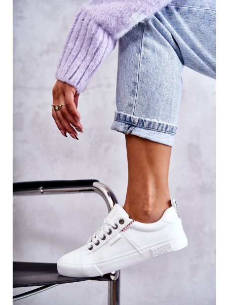 Women's Low Leather Sneakers Big Star KK274005 White