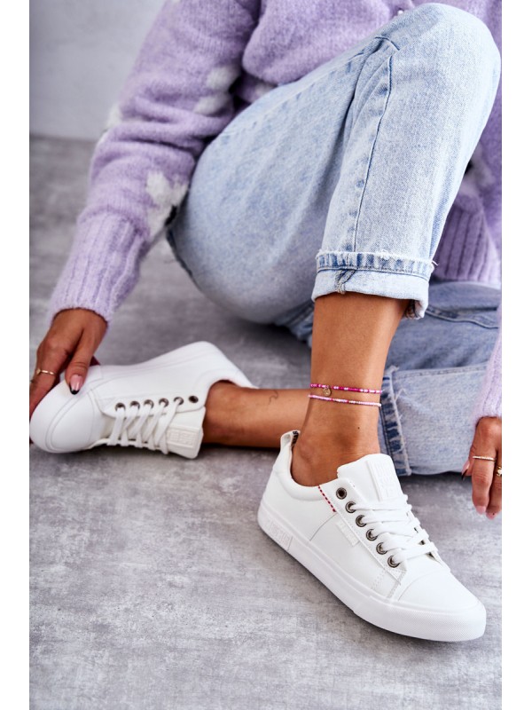 Women's Low Leather Sneakers Big Star KK274005 White