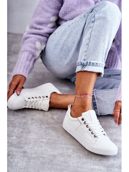 Women's Low Leather Sneakers Big Star KK274005 White
