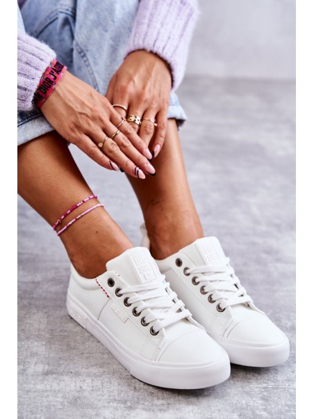 Women's Low Leather Sneakers Big Star KK274005 White