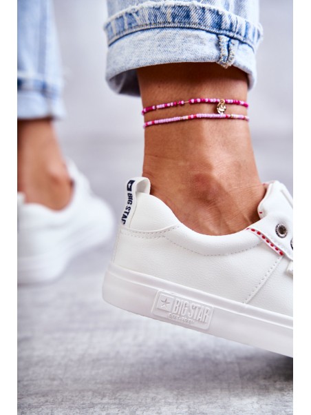Women's Low Leather Sneakers Big Star KK274005 White