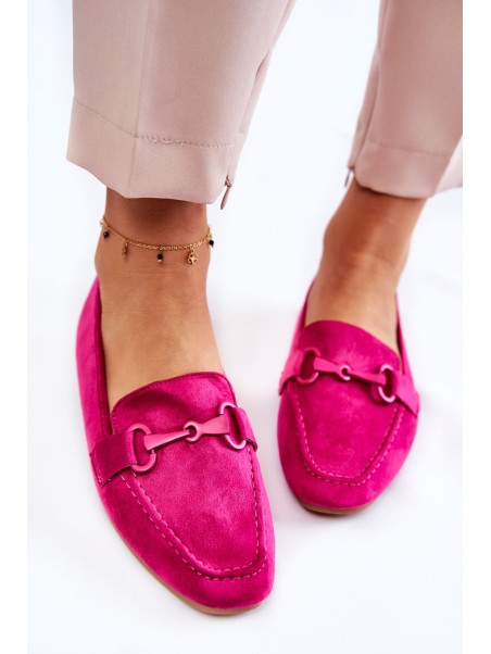 Suede loafers with decoration Fuchsia Santi