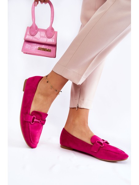 Suede loafers with decoration Fuchsia Santi