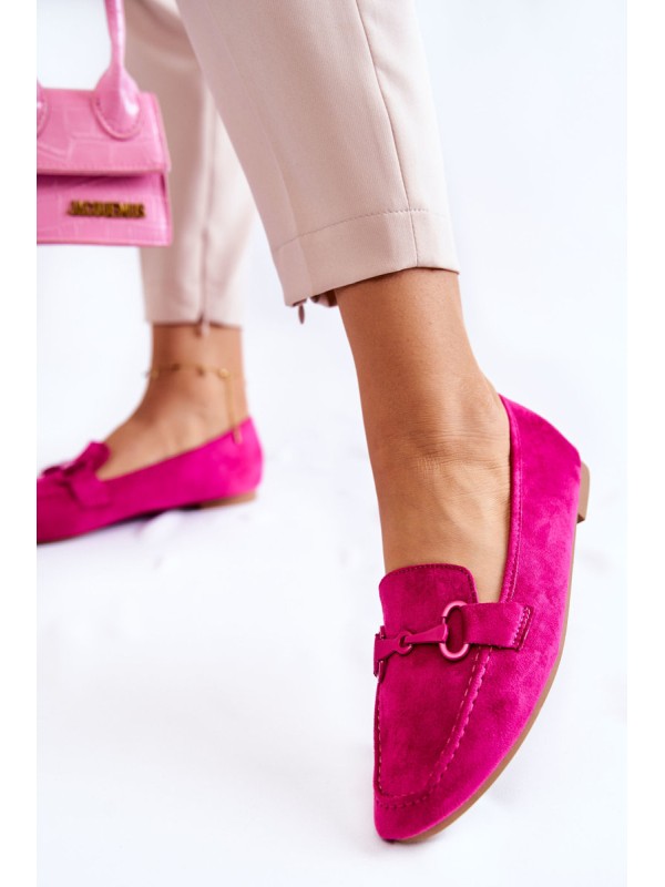 Suede loafers with decoration Fuchsia Santi