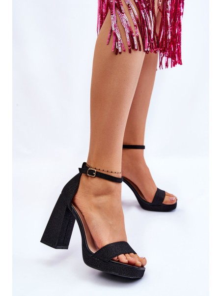 Shiny Sandals On A Massive Heel Black Calmi