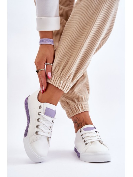 Women's Low Sneakers With Jets White-Violet Demira