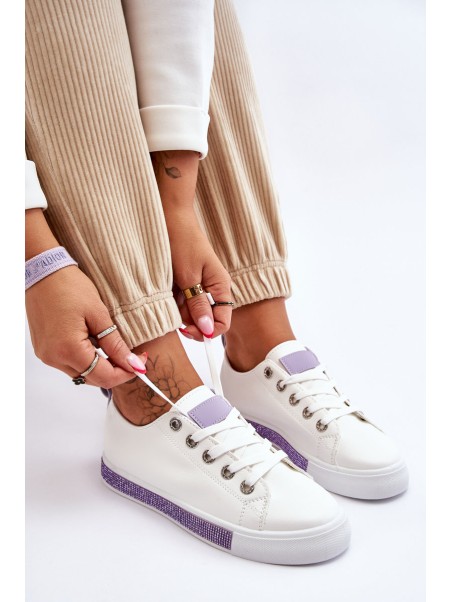 Women's Low Sneakers With Jets White-Violet Demira
