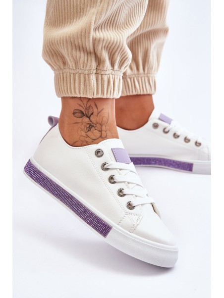Women's Low Sneakers With Jets White-Violet Demira
