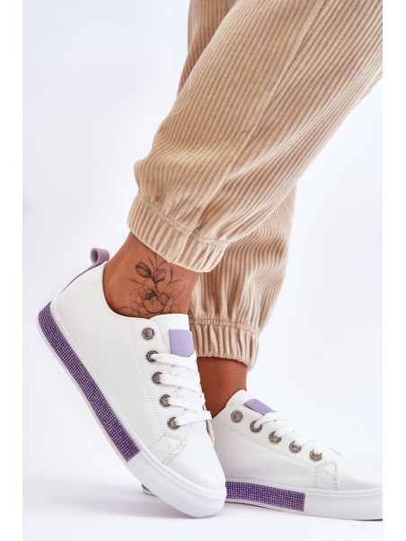 Women's Low Sneakers With Jets White-Violet Demira