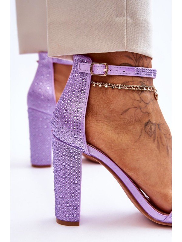 Women's High Heel Sandals With Zircons Violet Idealistic