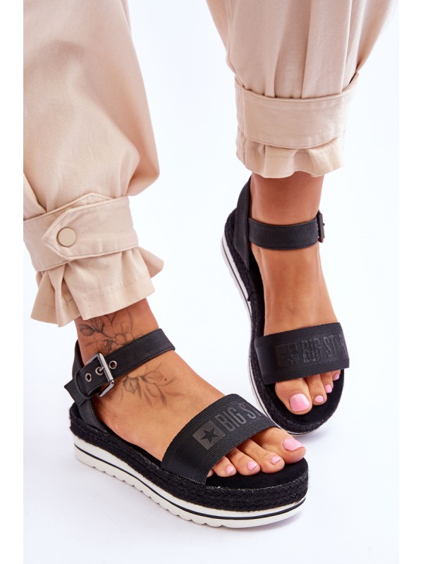 Women's Comfortable Big Star Platform Sandals LL274870 Black