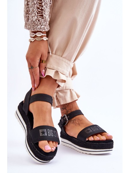 Women's Comfortable Big Star Platform Sandals LL274870 Black