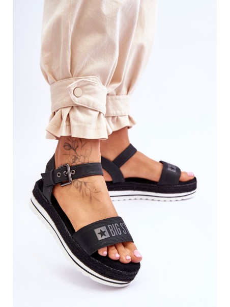 Women's Comfortable Big Star Platform Sandals LL274870 Black