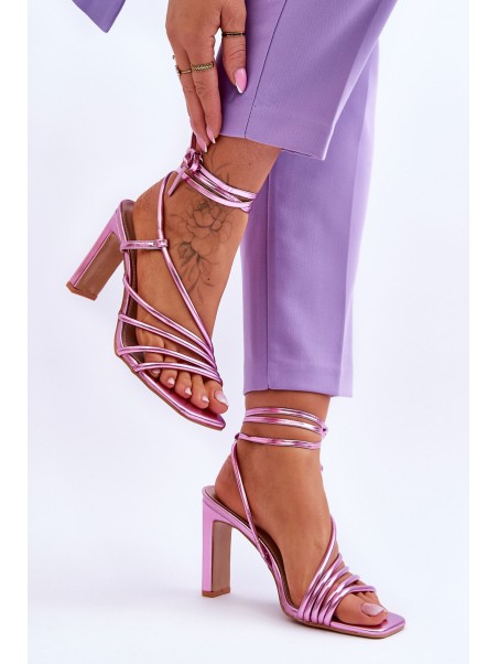 Fashionable Heeled Sandals Pink Tessoro