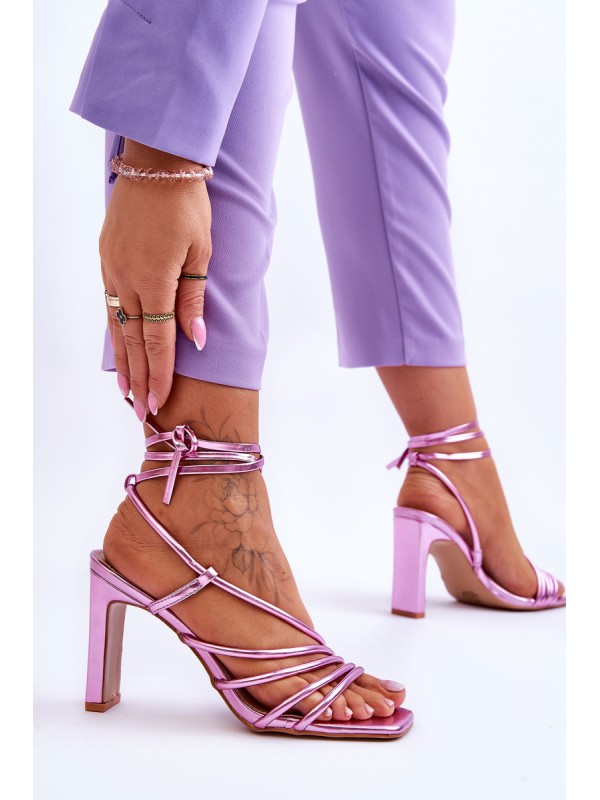Fashionable Heeled Sandals Pink Tessoro