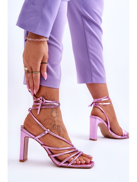 Fashionable Heeled Sandals Pink Tessoro