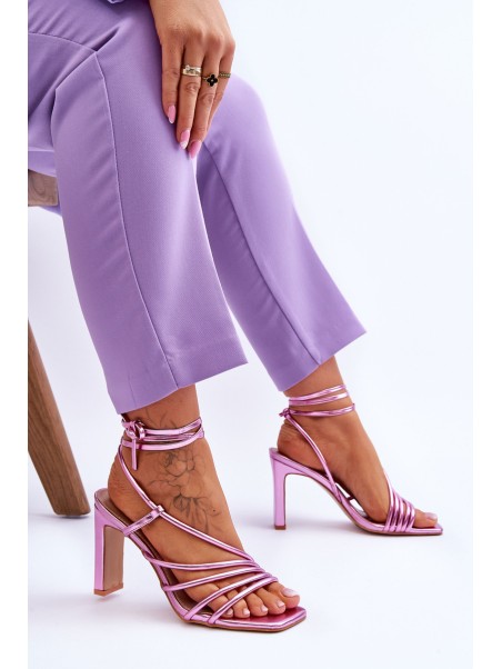 Fashionable Heeled Sandals Pink Tessoro