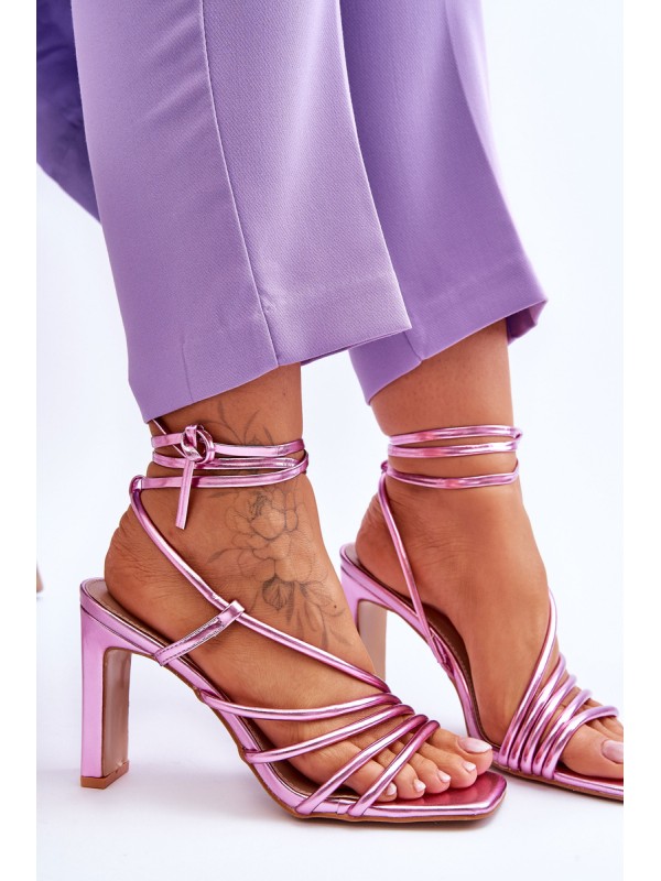 Fashionable Heeled Sandals Pink Tessoro