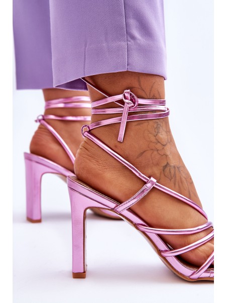 Fashionable Heeled Sandals Pink Tessoro