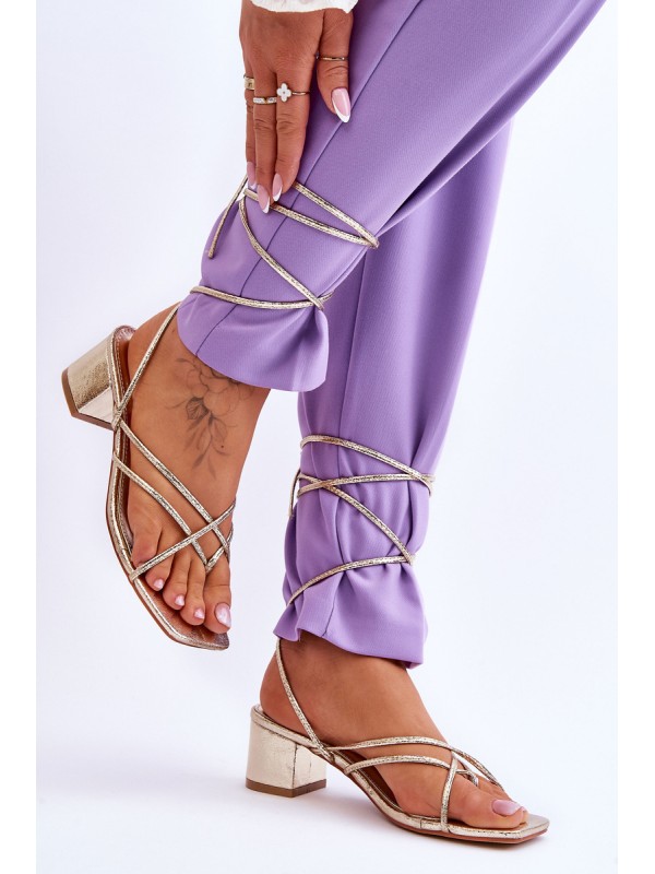 Tied Sandals With High Heels gold Secret Love