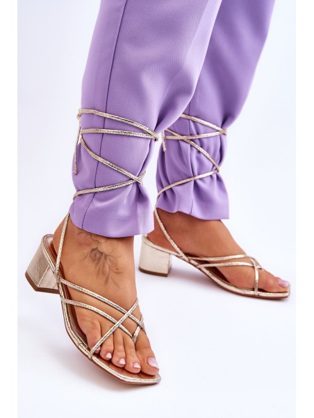 Tied Sandals With High Heels gold Secret Love