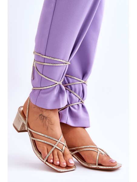 Tied Sandals With High Heels gold Secret Love