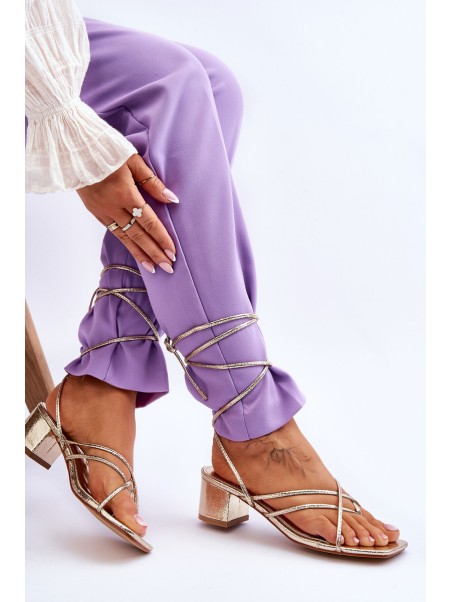 Tied Sandals With High Heels gold Secret Love