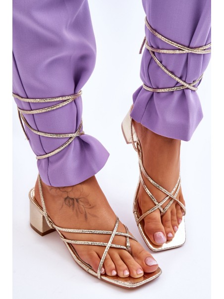 Tied Sandals With High Heels gold Secret Love