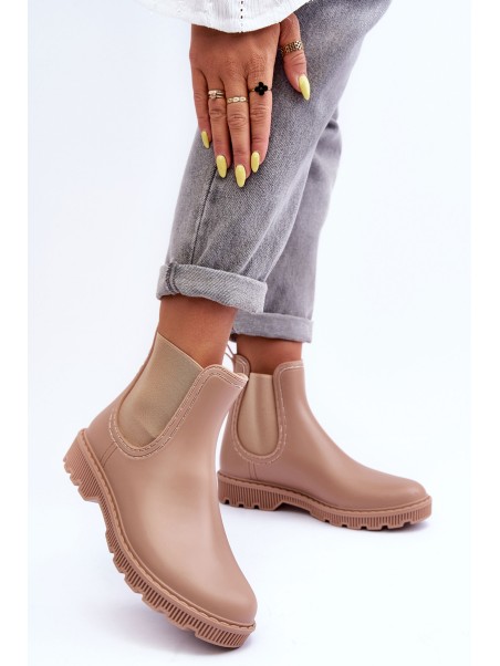 Women's Slip-On Matte Galoshes Beige Helinca