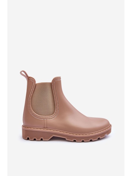 Women's Slip-On Matte Galoshes Beige Helinca