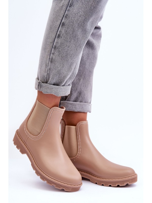Women's Slip-On Matte Galoshes Beige Helinca