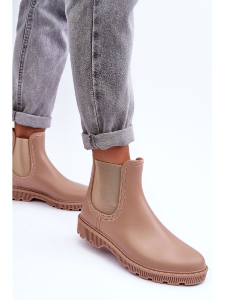 Women's Slip-On Matte Galoshes Beige Helinca