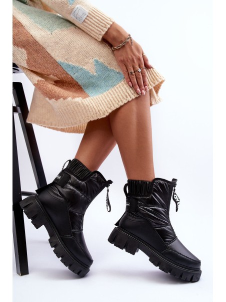 Women's High Snow Boots Padded Black Freoc