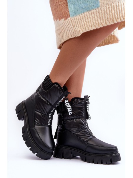 Women's High Snow Boots Padded Black Freoc